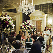 Wedding flowers: Claridge's hotel, wedding party